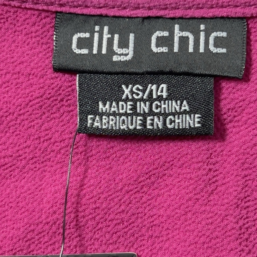 City Chic Zadie Shirred Waist Button Front Maxi Dress Sz XS/14 Pink 3/4 Sleeve - Picture 9 of 15